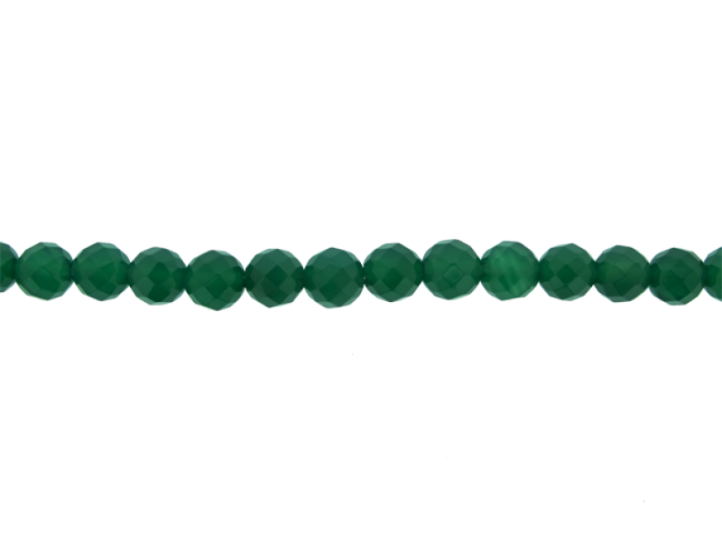 Onyx Green Faceted Round Cut Beads, 6 mm 
