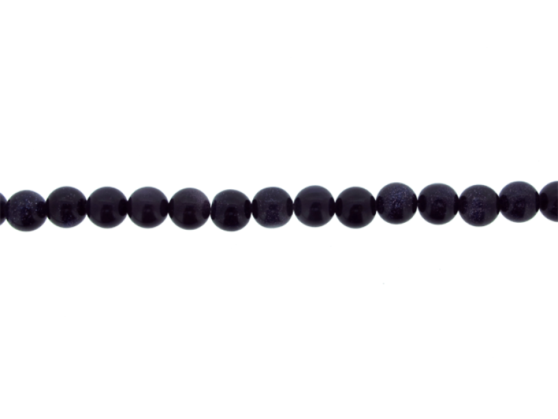 Goldstone Round Beads, Big hole, Blue,8 mm