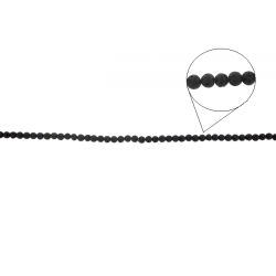Lava Black Round Beads, 4 mm