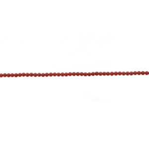 Coral Red Pressed Round Beads, 3 mm