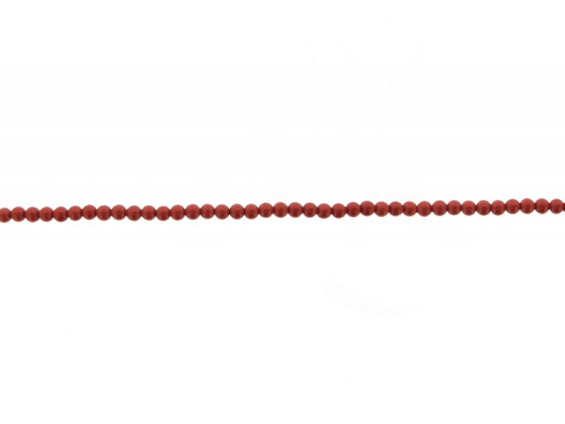 Coral Red Pressed Round Beads, 3 mm