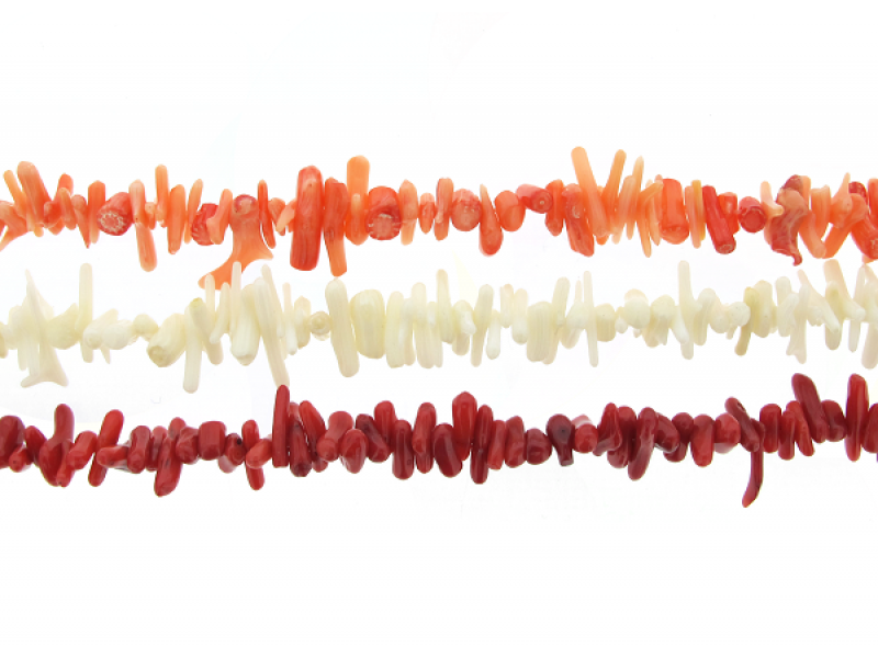 Coral Sea Bamboo Dyed Chips Beads