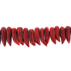 Coral Sea Bamboo Dyed Horn Shape Beads, Red