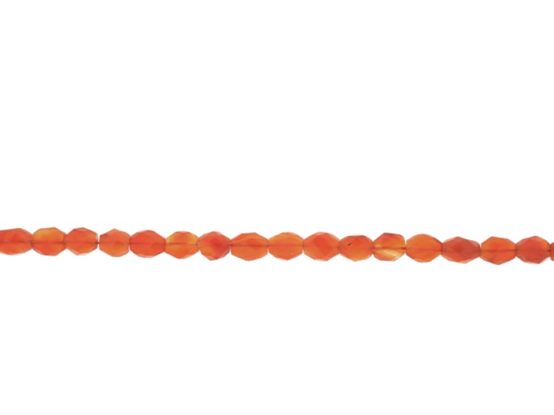 Carnelian Oval Faceted Beads