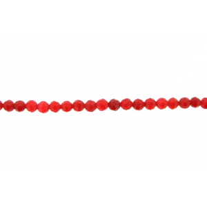 Jade Red Dyed Faceted Beads, 4 mm 