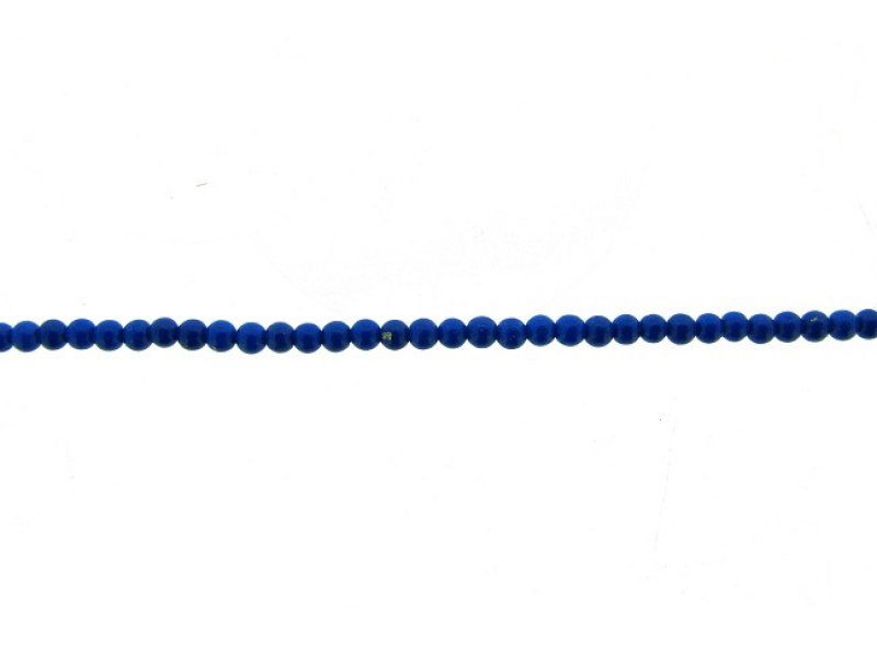 Lapis Pressed Round Beads, 2 mm