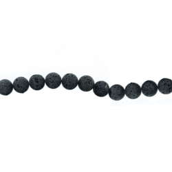 Lava Black Round rough polish  Beads 15mm-16mm