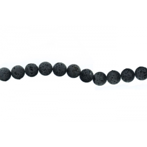 Lava Black Round rough polish  Beads 15mm-16mm