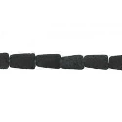 Lava Black Large Square Beads - 30mm
