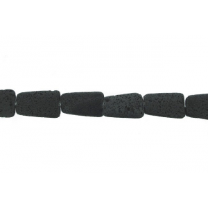 Lava Black Large Square Beads - 30mm