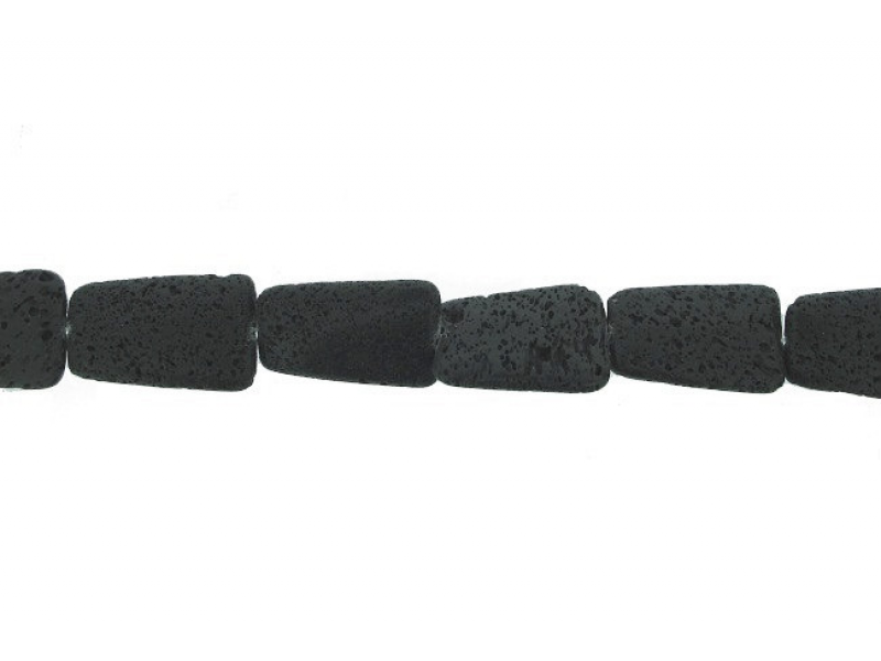 Lava Black Large Square Beads - 30mm