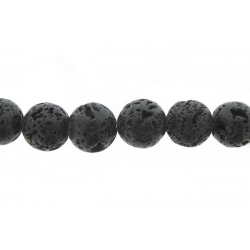 Lava Black Round Rough Polish Beads - 18 mm