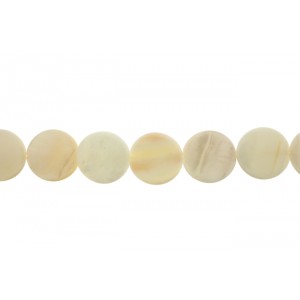 MOP White Circle Beads - 25 mm