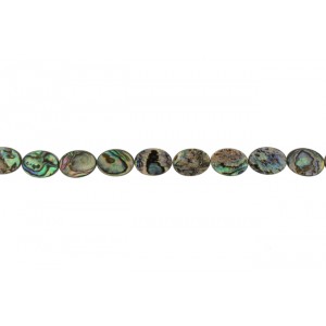 MOP Coin Oval Beads, Abalone 