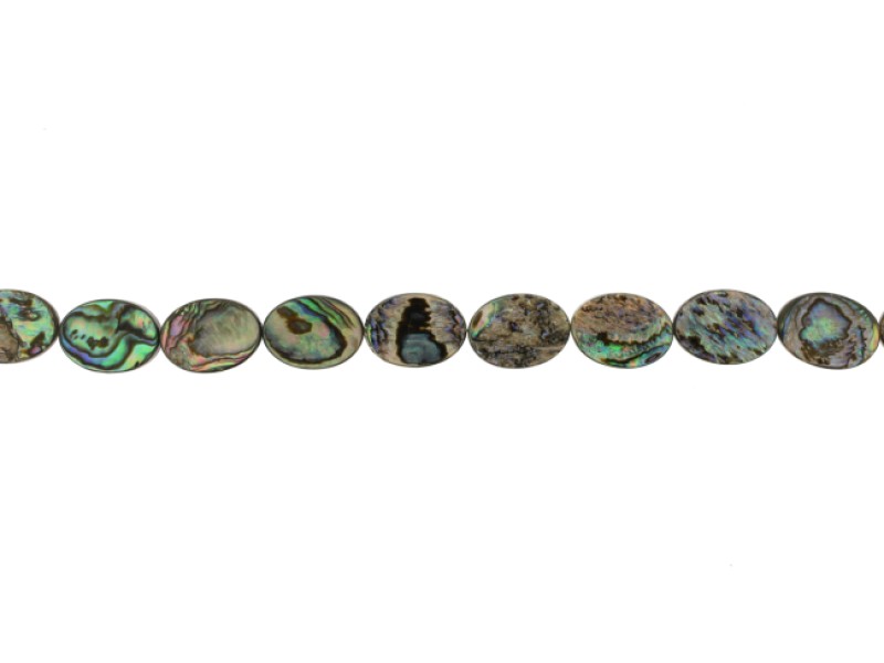 MOP Coin Oval Beads, Abalone 