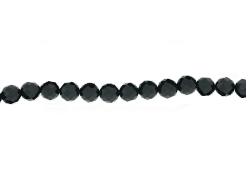 Onyx Black Faceted Beads, 6 mm