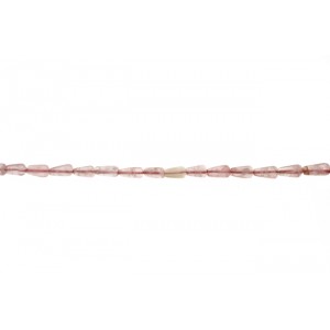 Rose Quartz Drop Long Beads