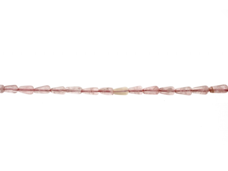 Rose Quartz Drop Long Beads