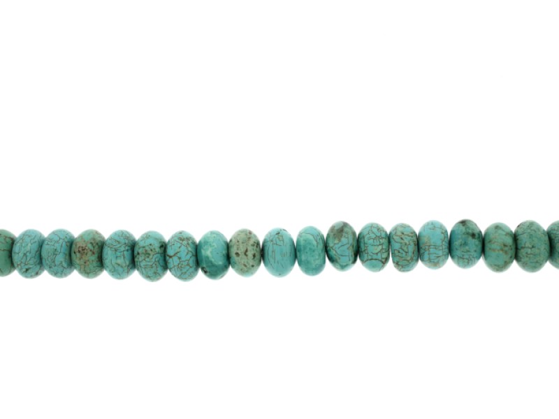Turquoise Pressed Bati Beads, 14 mm 