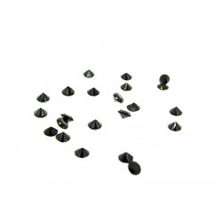 Diamond Faceted Stone, Black, 1 mm