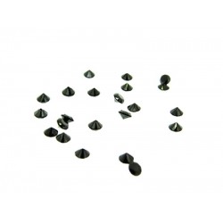 Diamond Faceted Stone, Black, 1.5 mm