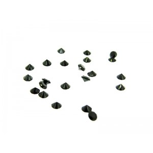 Diamond Faceted Stone, Black, 1 mm