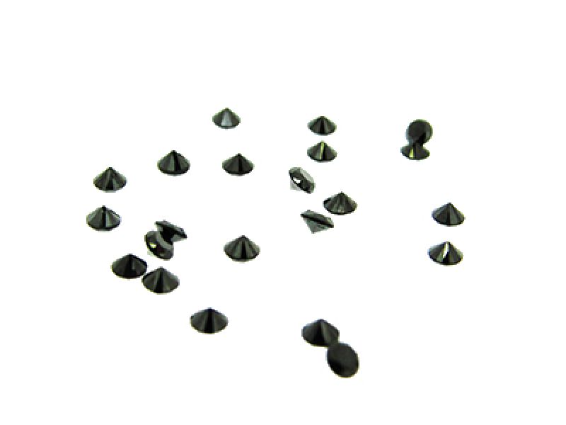 Diamond Faceted Stone, Black, 1 mm