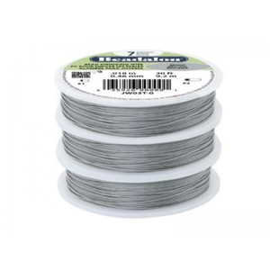 7 Strand Stainless Steel Bead Stringing Wire, .018 in (0.46 mm), Bright, 100 ft (31 m)