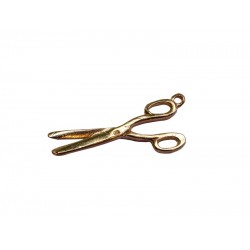 Deep Gold Heavy Plated Brass  Large Scissors Pendant