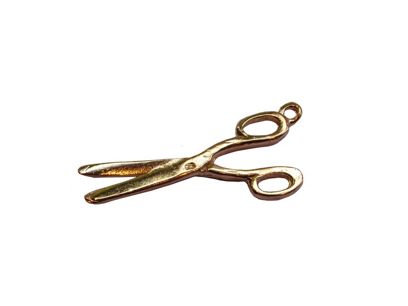 Deep Gold Heavy Plated Brass  Large Scissors Pendant