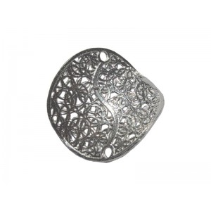 Sterling Silver 925 Swirl Filigree Round 'Pringle' Connector