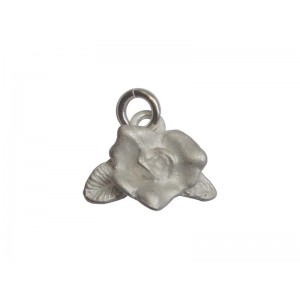 Sterling Silver 925 Matte Rose Charm