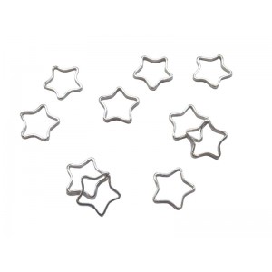 Sterling Silver 925 Simple Star Frame Charms