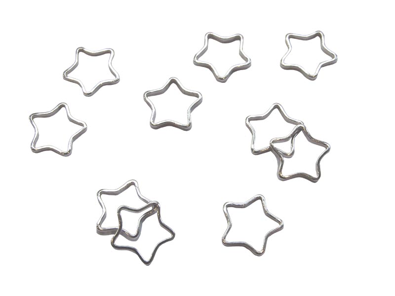 Sterling Silver 925 Simple Star Frame Charms