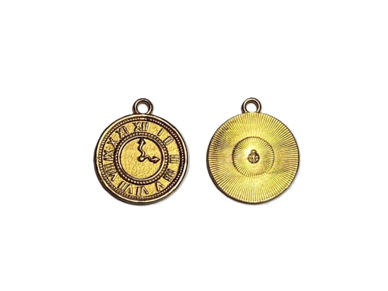 Deep Gold Heavy Plated Brass Watch Charm