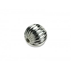 Sterling Silver 925 Round Corrugated Bead 6mm 