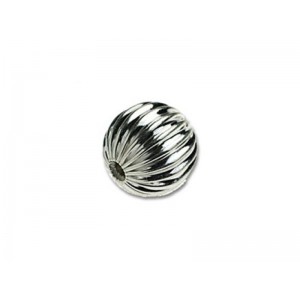 Sterling Silver 925 Round Corrugated Bead 5mm