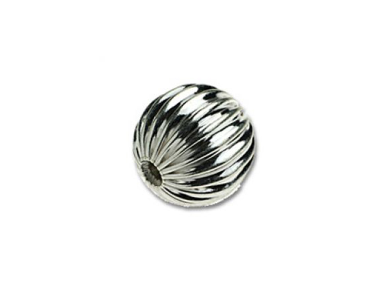 Sterling Silver 925 Round Corrugated Bead 6mm 