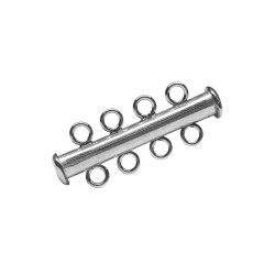 Sterling Silver 925 4 Strand Tube Clasp