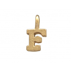 DEEP GOLD PLATE SMALL LETTER PENDANT - F