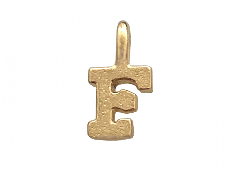DEEP GOLD PLATE SMALL LETTER PENDANT - F