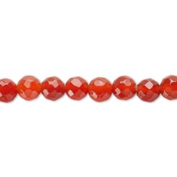 Carnelian Faceted  Beads - 6 mm