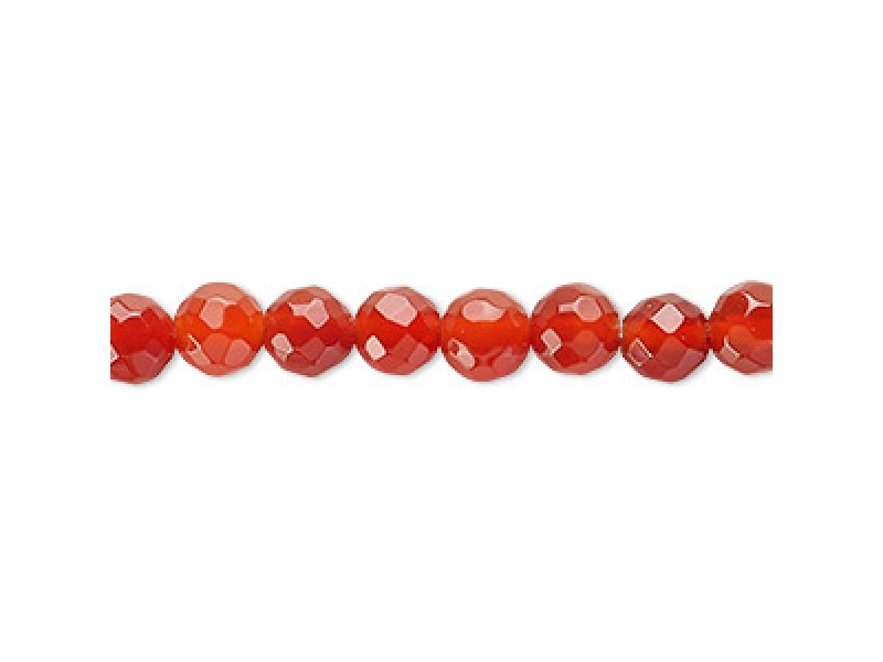 Carnelian Faceted  Beads - 6 mm