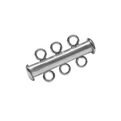 Sterling Silver 925 3 Strand Tube Clasp
