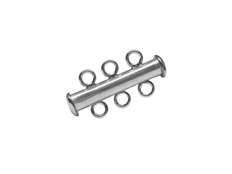 Sterling Silver 925 3 Strand Tube Clasp