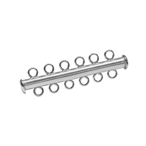 Sterling Silver 925 6 Strand Tube Clasp