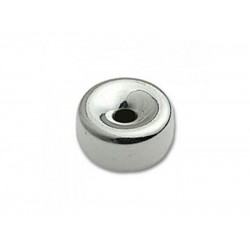 Sterling Silver 925 Flat Bead, 6mm 