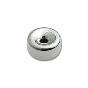 Sterling Silver 925 Flat Bead, 4mm