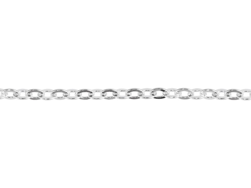 Sterling Silver 925 Oval Flat Trace Chain 4.6mm X 3mm