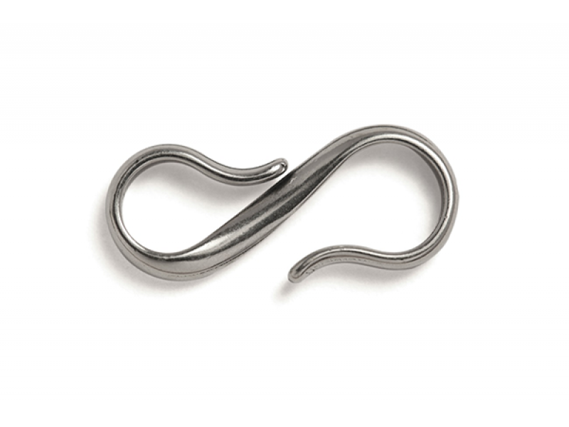 Sterling Silver 925 Twisted Hook Clasp 8.8mm x 22.5mm